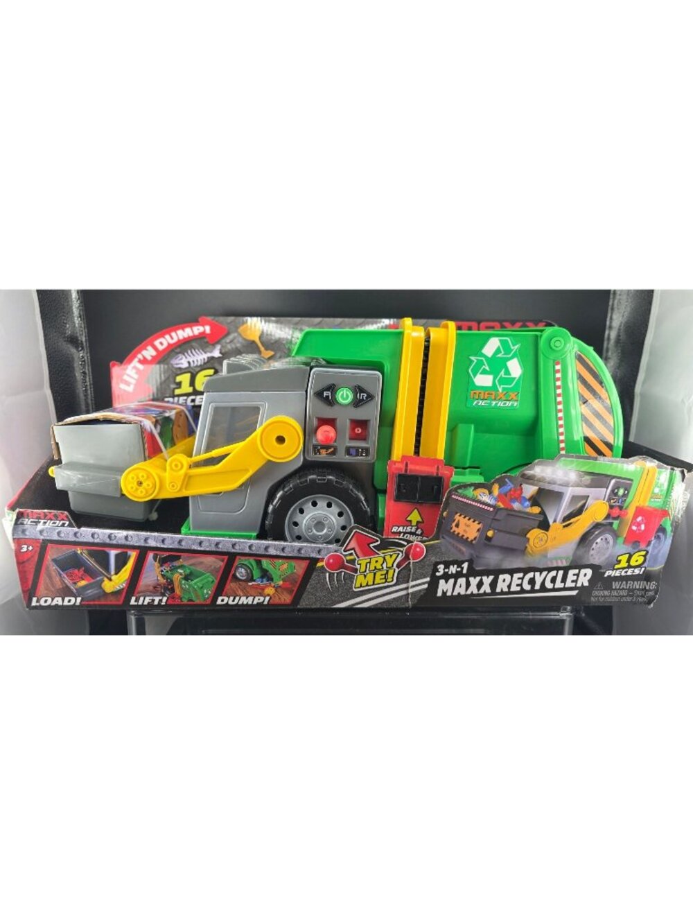 Maxx Action 3-In-1 Maxx Recycler Toy Truck With Lights & Sound 16-Piece Set Age